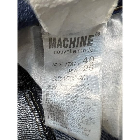 Machine Nouvelle Mode Jeans Skinny Ankle Distressed Faux Pearls Sz 26 Italy - Picture 10 of 10